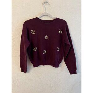 Miss Selfridge long sleeve snowflake sweater women size 6